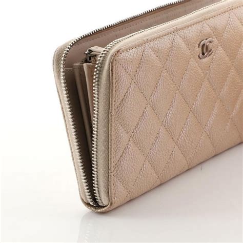 chanel zip wallet caviar|Long Wallets .